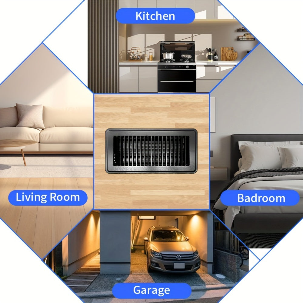 2pcs Brown Floor Vent Covers 10x25cm Adjustable Air Vent Deflectors for Home