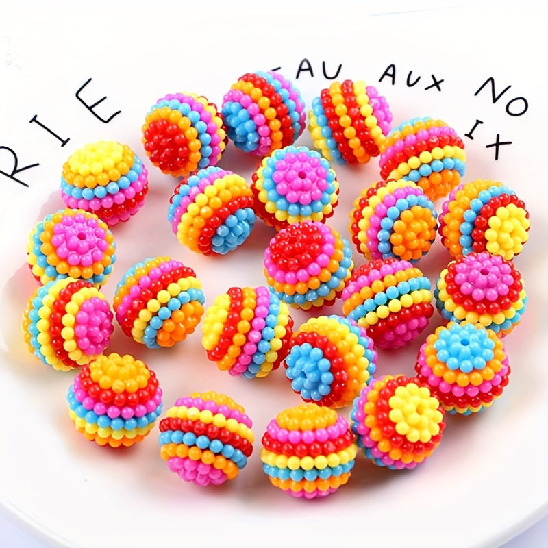 10pcs Acrylic Pearl Beaded Ball DIY Jewelry Making Material