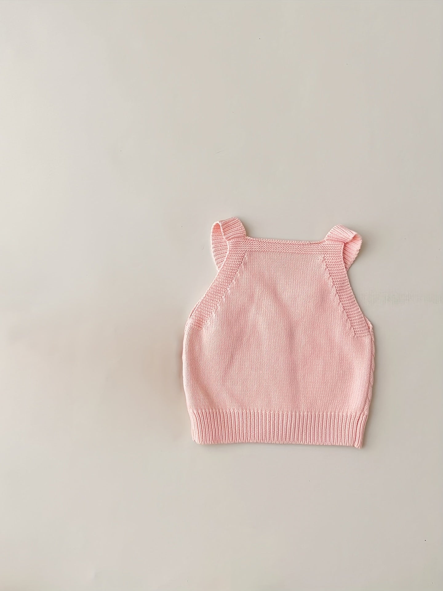 Baby Girl Love Knitted Vest Coat V Neck Botton Cotton Sweater