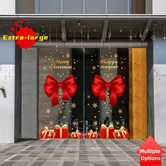 Double Sided Christmas Window Clings Decorative Bows Sticker