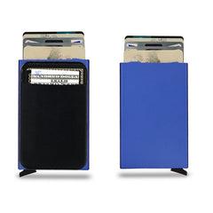 Aluminum Automatic RFID Card Holder Triangle Anti theft Bank Card Package