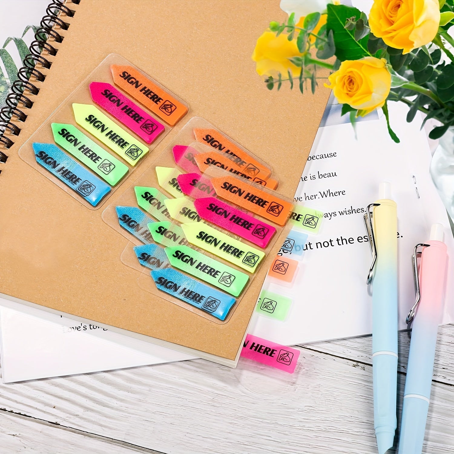 6 Packs Sign Here Tabs Stickers Notes Flags Sticky Assorted Colors
