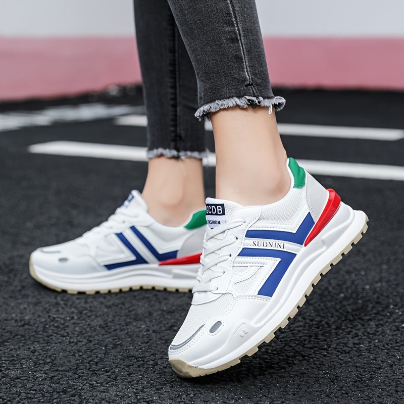 Women's Colorblock Lace Up Sneakers Non Slip Running Shoes