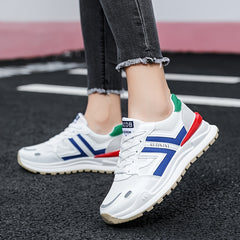 Women's Colorblock Lace Up Sneakers Non Slip Running Shoes