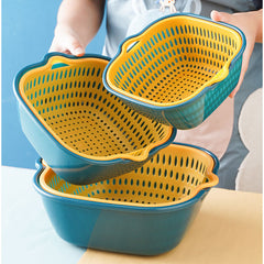 6pcs Drain Colander Set Strainer Basin Drain Basket Plastic