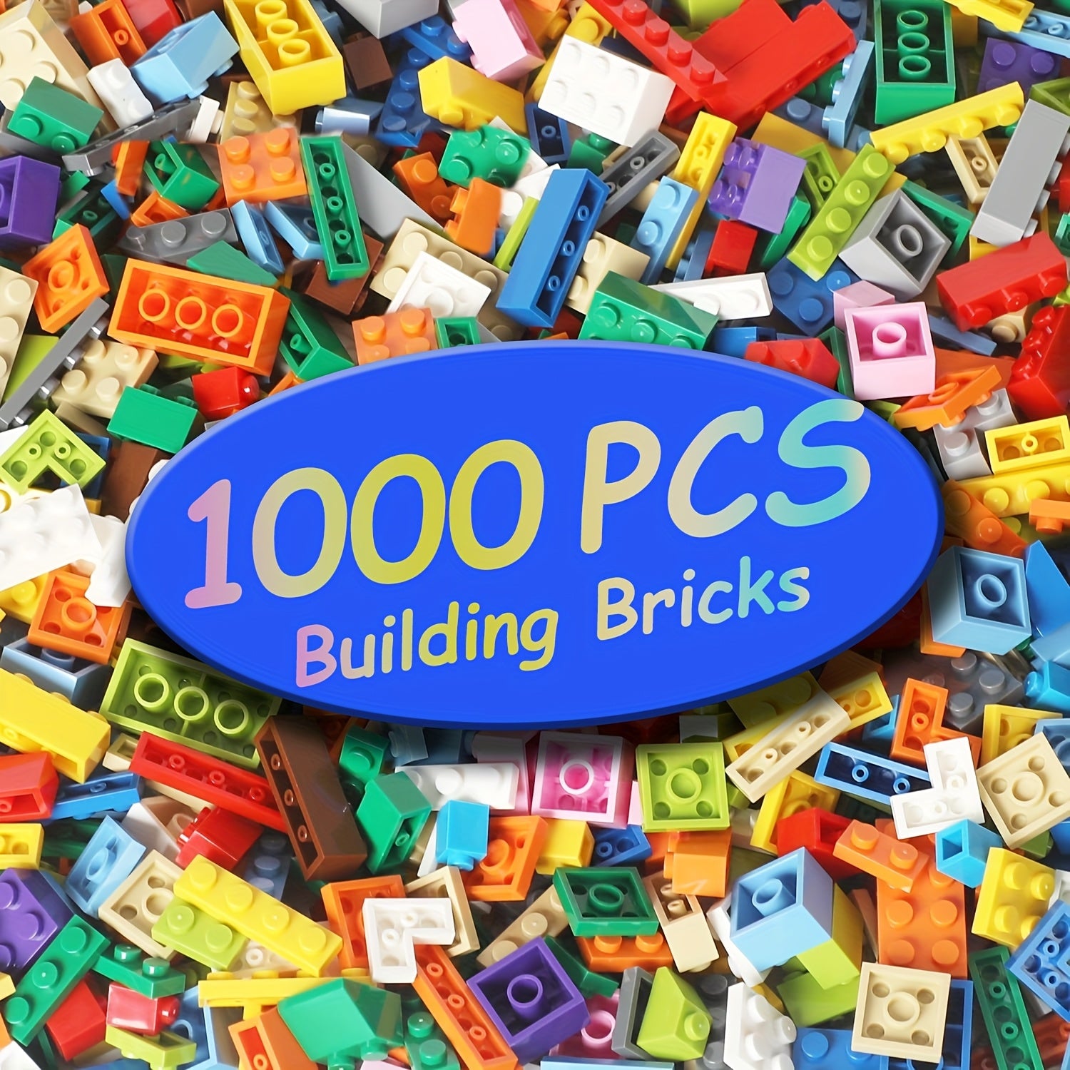 1000pc Building Block Set, Various Sizes & Colors, Educational Toy