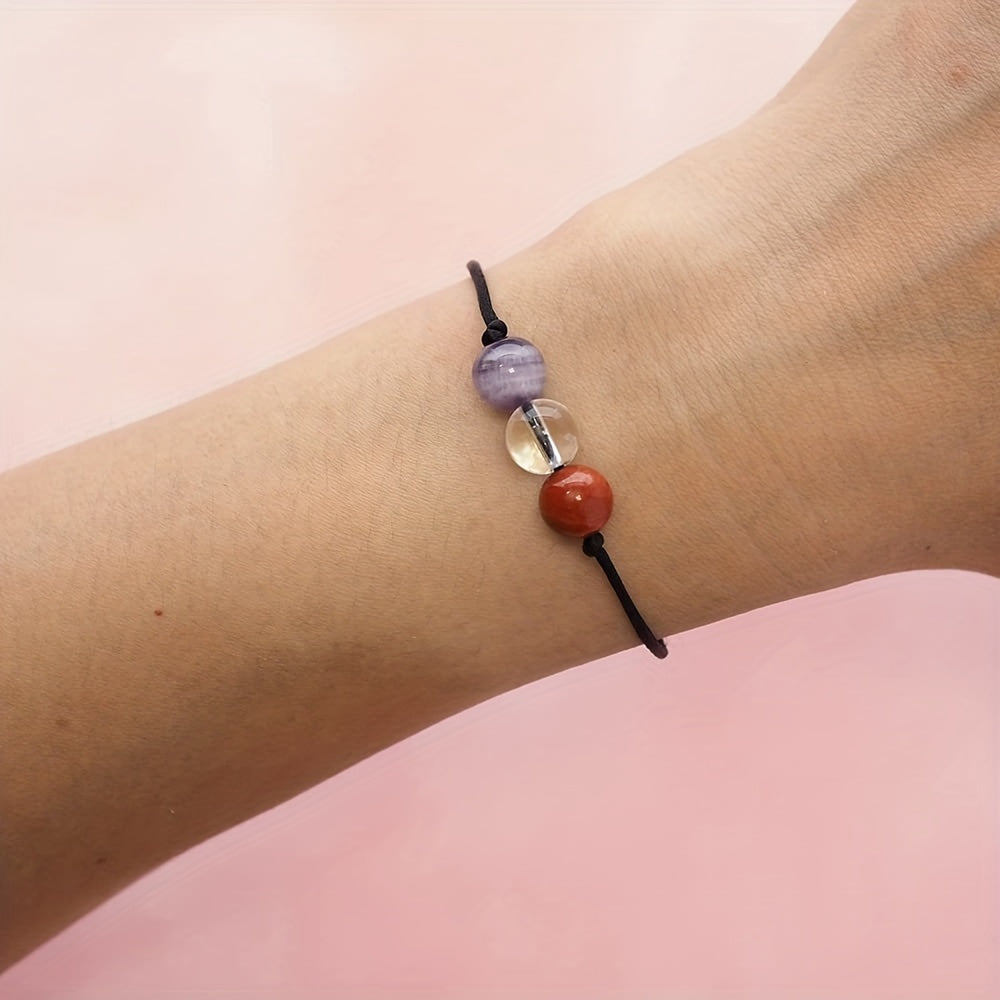 Men's Beads Bracelet - Handmade Natural Stone Stretch Bracelet