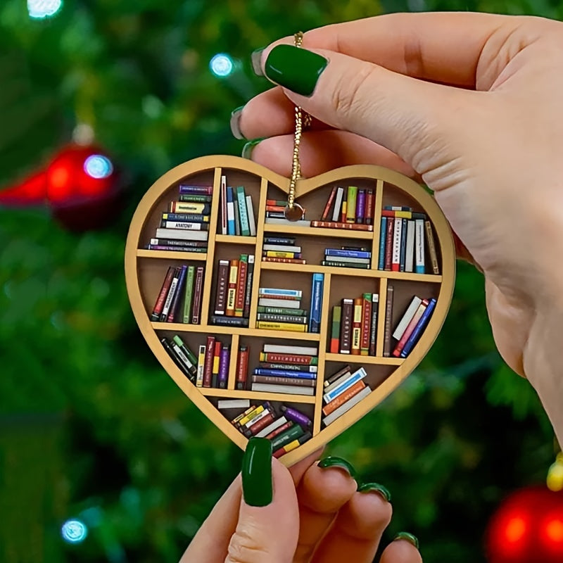 Heart Bookshelf Pendant - Teacher's Gift & Party Decoration