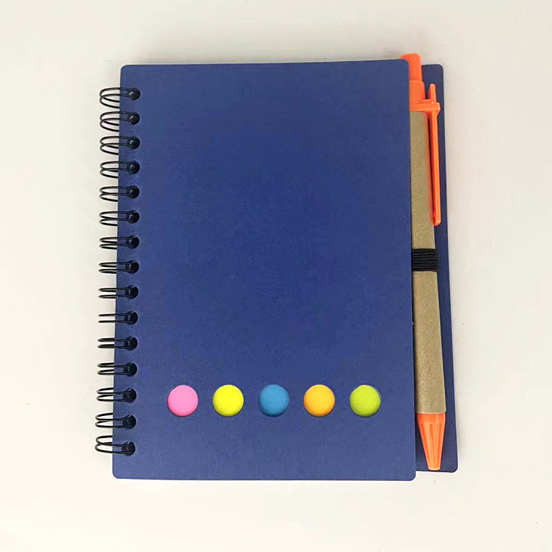 Spiral Notebook Lined Notepad with Pen Holder and Sticky Notes, 4.5 x 5.5 inches