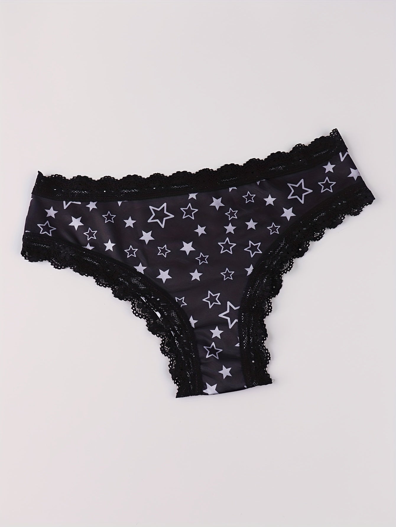  Eyeball & Mushroom Print Lace Trim Bikini Set