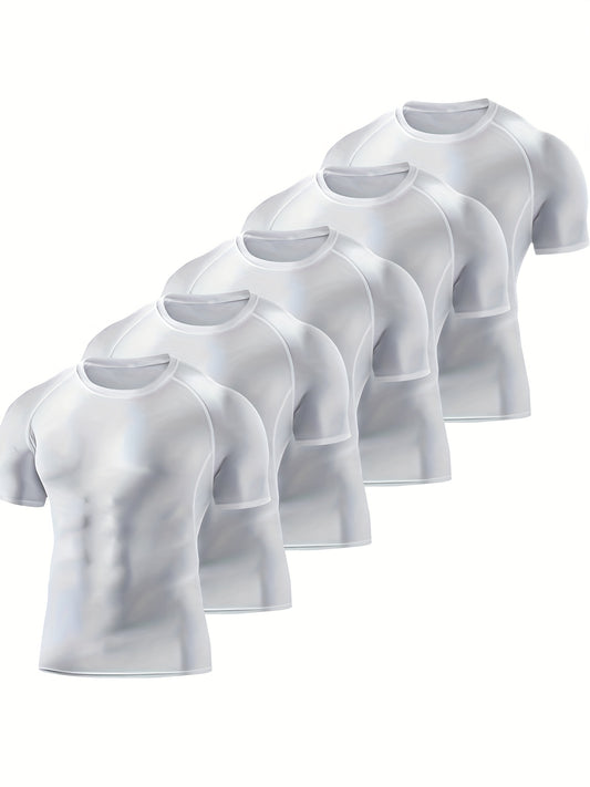 HOPLYNN Men's Compression Shirt Short Sleeve Crew Neck Undershirt