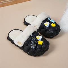 Kids' Cartoon Charms Warm Clogs