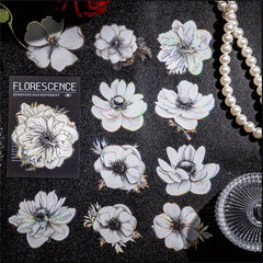 20 Sheets DIY Light Plant Flowers Stickers 9.4cm x 16.2cm
