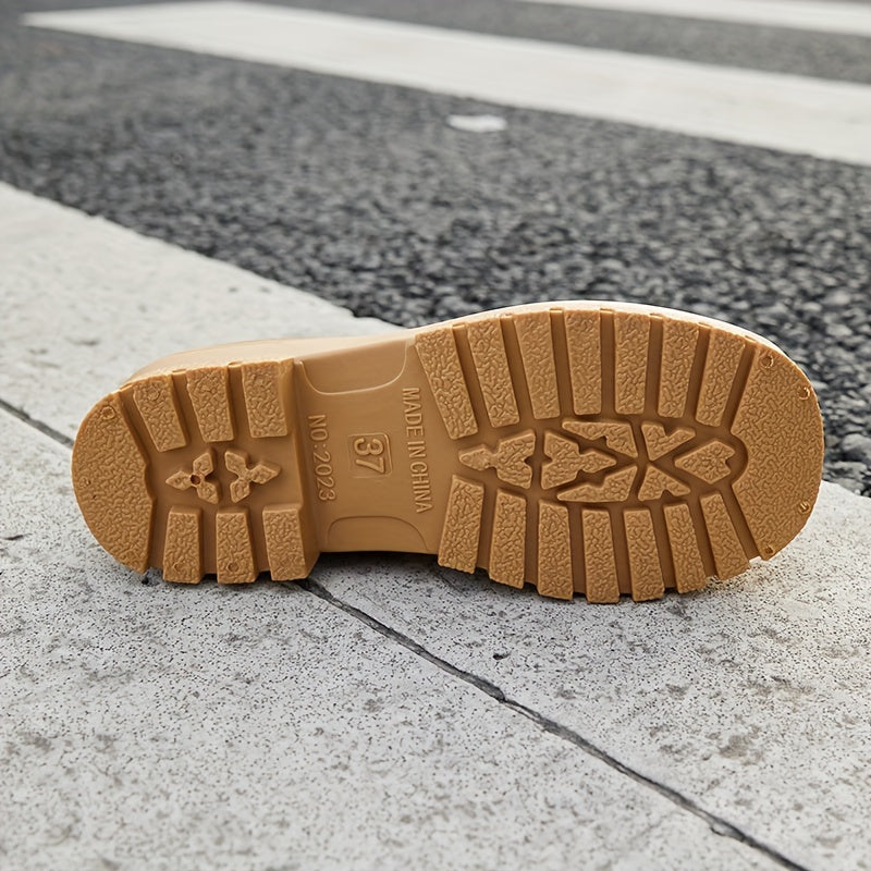 Winter Warm Short Boots Waterproof Shoes Slip On Rubber