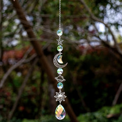 Bird Crystal Pendant Moon Sun Catcher Wind Chime Garden Decor