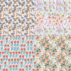 24 Sheets 6x6 Floral Scrapbook Paper Pad DIY Journaling Kit