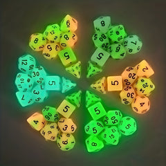 Faceted Luminous Resin Dice Set for Party Game Night