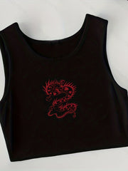 Graphic Print Tank Top 3 Pack Sexy Slim Crew Neck Summer Sleeveless Top Women's