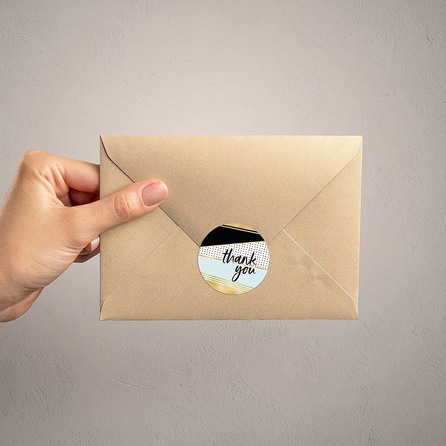50pcs Round Thank You Stickers - 8 Styles - 2.0x0.98in - Packaging Dec