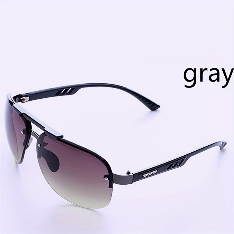 UV 400 Protection Rimless Sunglasses Men's Driving Glasses