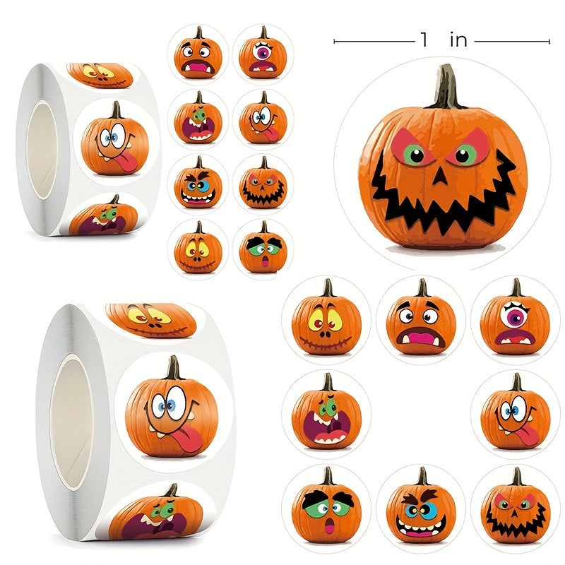 500 Halloween Emoticons Happy Animals Stickers Rolls