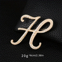 Letter Brooch Alloy Inlaid Diamond Pin Corsage