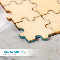 50pcs 40mm Wooden Puzzle Blocks DIY Kids Crafts Painting Decorating