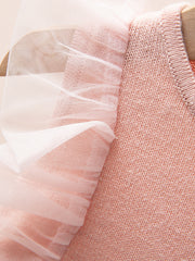 Pink Tulle Lace Princess Dress for Baby Girls