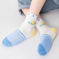 5 Pairs Boys Kids Thin Mesh Breathable Deodorant Socks