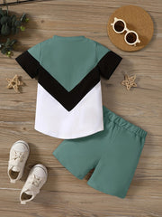 2pcs Baby Boys Casual T-shirt & Shorts Set Kids' Clothes