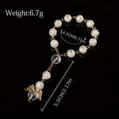 Love Angel Wings Charm Bracelet Rose Beaded Holiday Gift Accessory