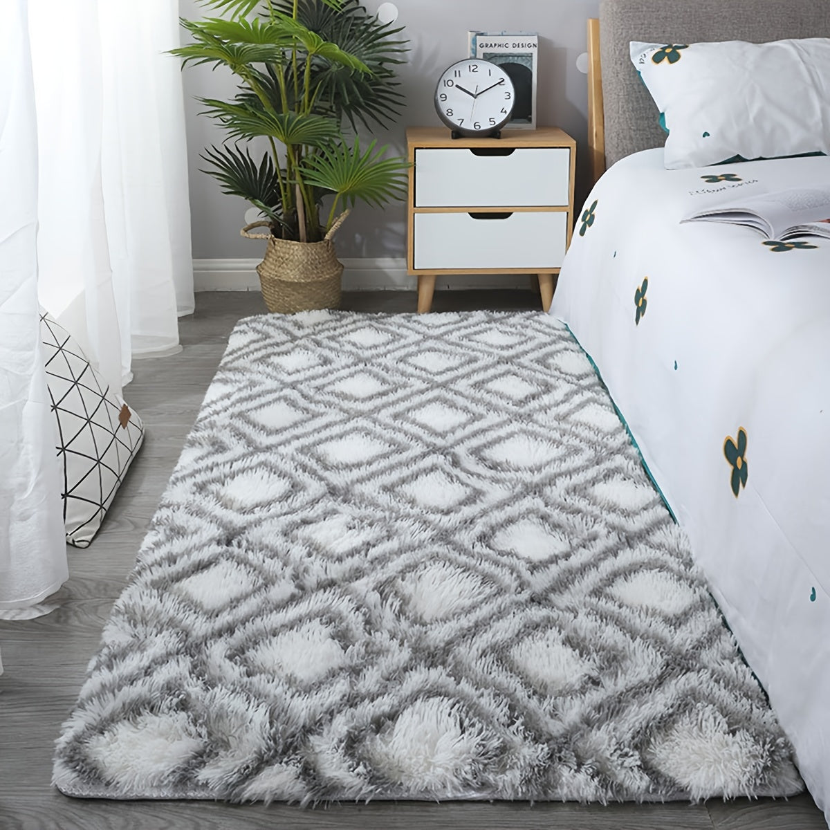 Plush Shag Area Rug Soft Indoor Moroccan Rugs for Bedroom Living Room