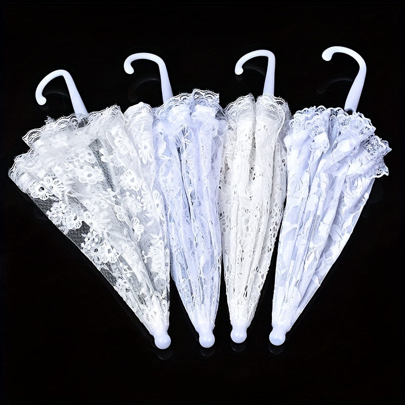 Lace Decoration Floral Pattern Girls Umbrella - Wedding Prop