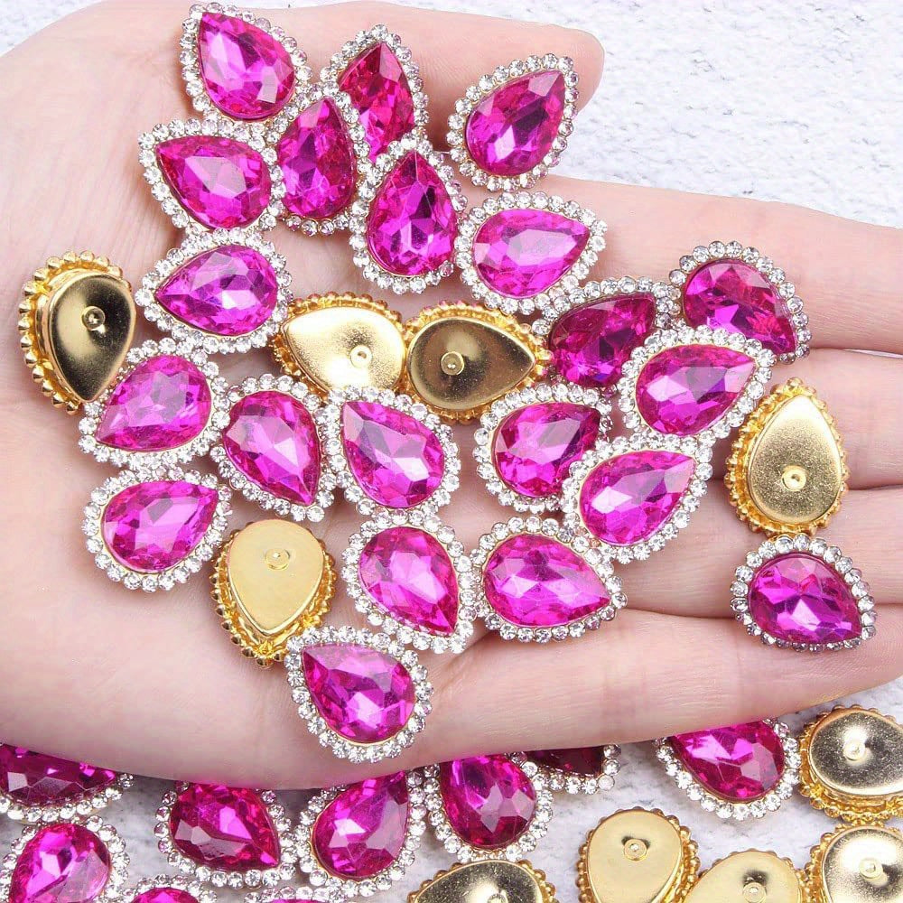 30pcs Tear Drop Rhinestone DIY Accessories Costume Dress Wedding Crafting