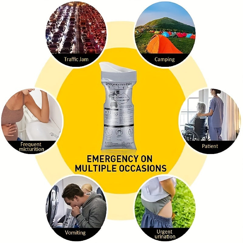 4pcs Emergency Urinate Bags 23.67oz Portable Outdoor Travel Toilet Vomiting Bag