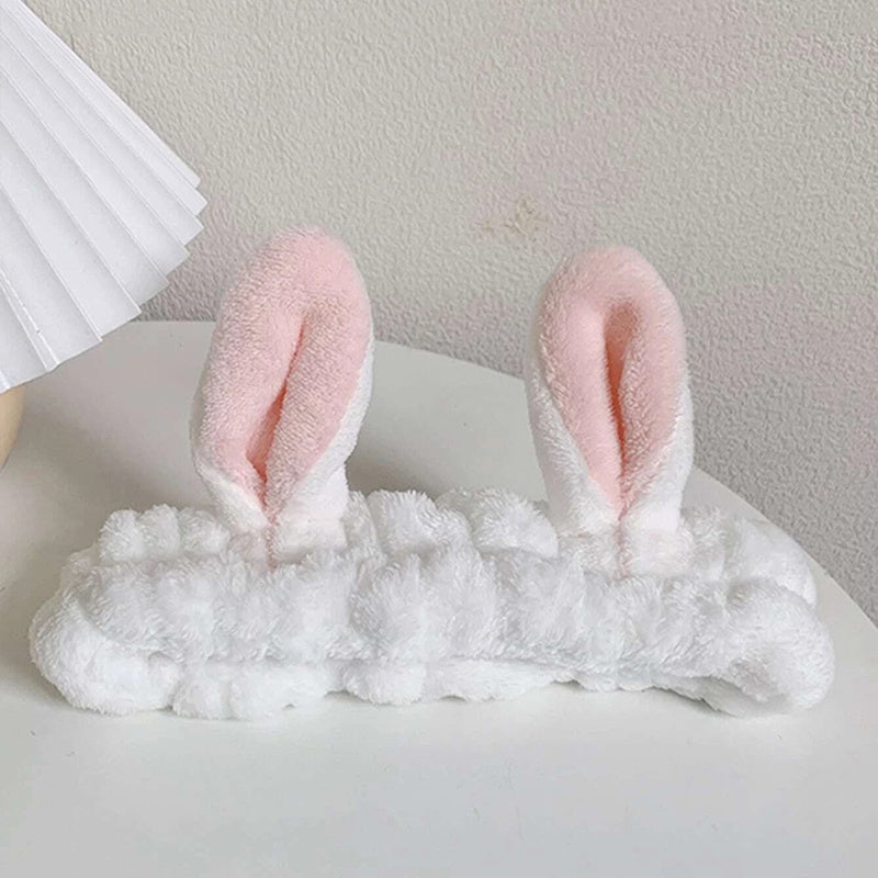 Coral Velvet Rabbit Ears Hairband for Women