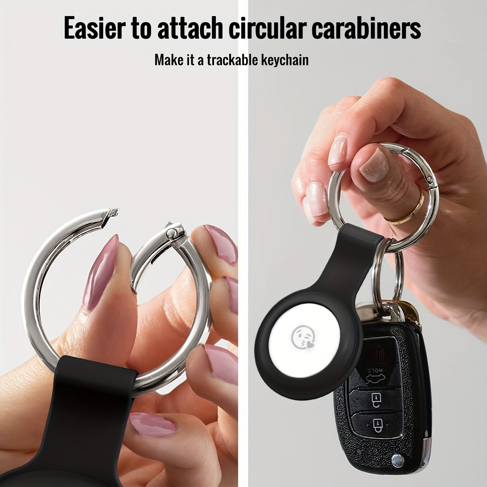 Silicone Key Chain Holder 8pcs Set for Keys Pet Collars Tag GPS Item Finders