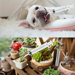 4pcs 12ml Reusable Plastic Syringes for Pet Teeth Rinsing & Labs