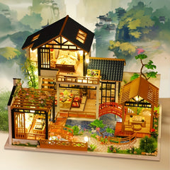 3D Puzzle Chinese Style Villa Yard Dollhouse Kit DIY Toy