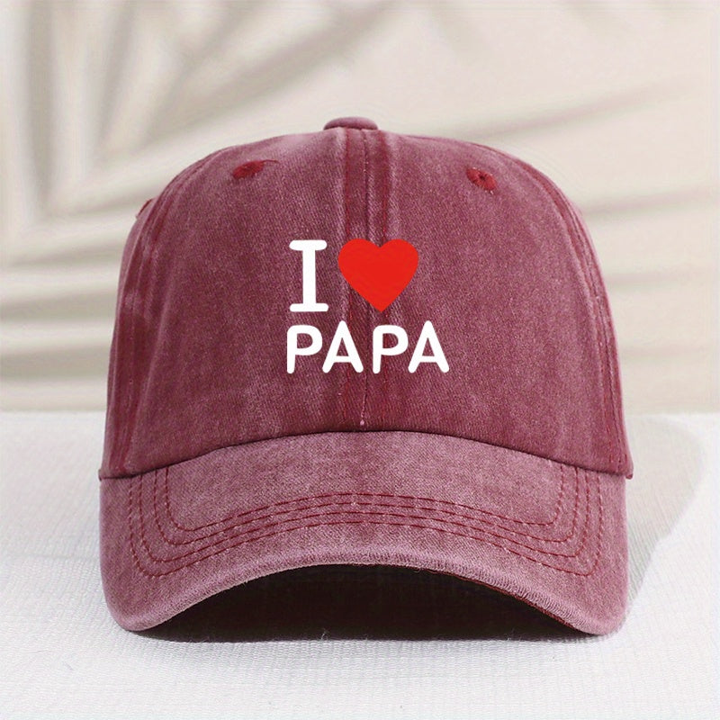 Children's Vintage I Love Dad Baseball Cap Sunscreen Sunshade Peaked Cap
