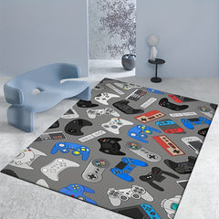 Game Controller Print Area Rug Anti-Skid Soft Carpet Washable Vintage Floor Mat