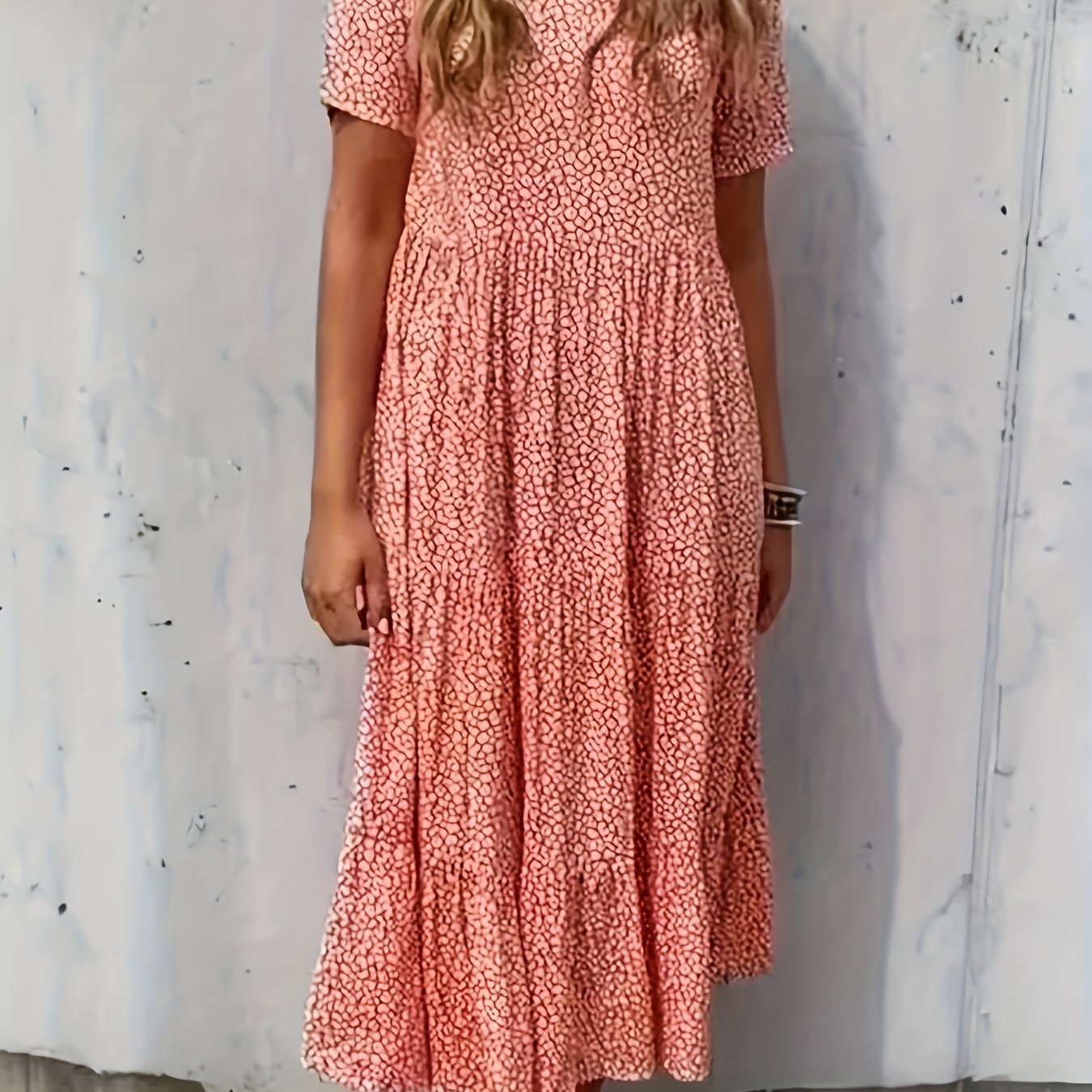  Dalmatian Print Smock Maxi Dress