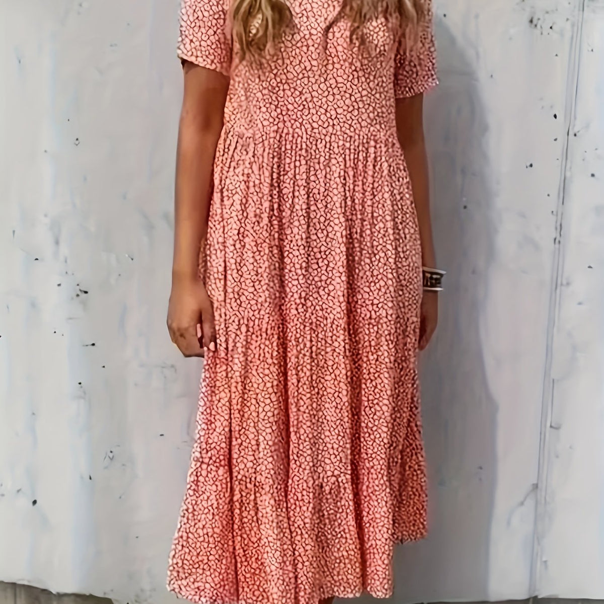  Dalmatian Print Smock Maxi Dress