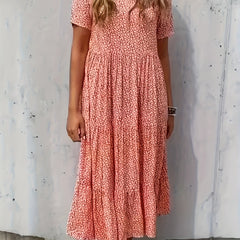  Dalmatian Print Smock Maxi Dress