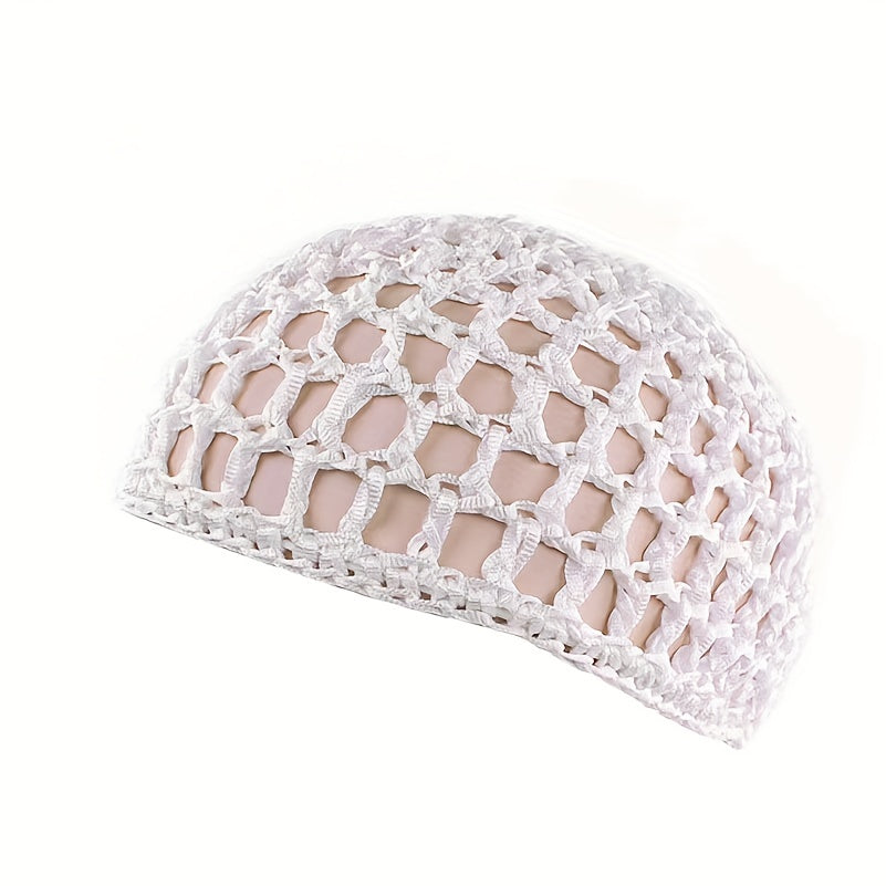 Crochet Hair Net Knitted Snode Hat Women's Hollow Out Headwear