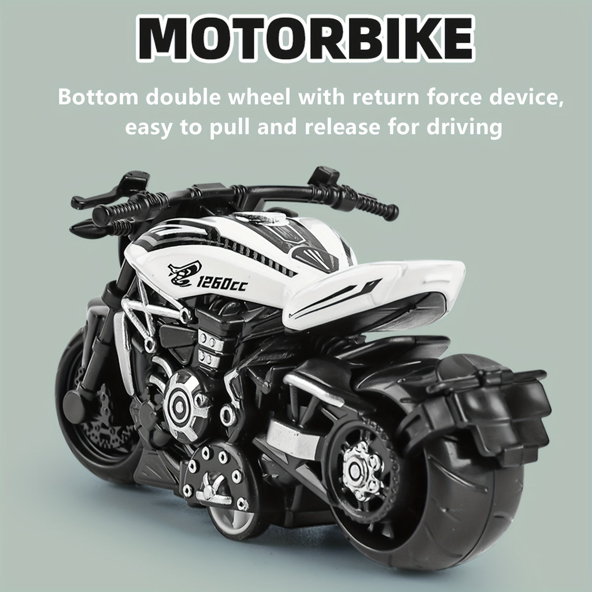 1pc Alloy Pull Back Toy Motorcycle Model Ornament