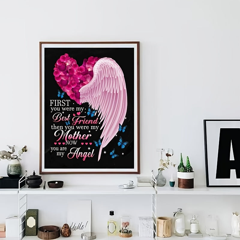 5D Diamond Painting Kit - Butterfly Heart Art - DIY Adults & Kids