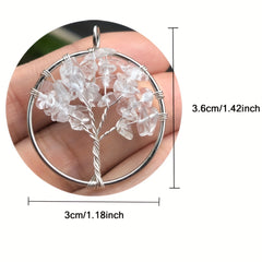 7 Charka Stone Tree Of Life Pendant Crystal Beads Energy Amulet
