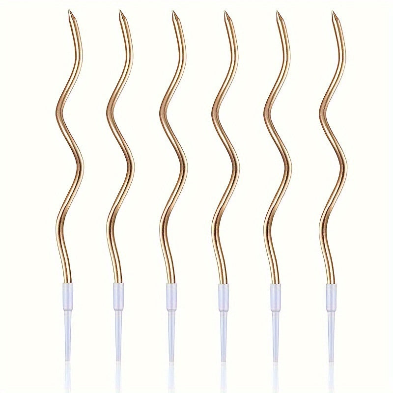 6pcs Birthday Cake Shape Curve Candle Party Candle Large Polish Curved Candle