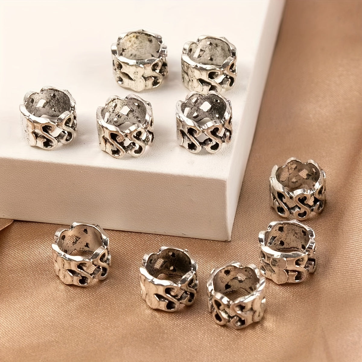 10pcs Vintage Style Hair Rings for Braiding Hair